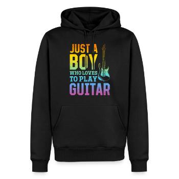Just A Boy Who Loves To Playing Guitar - Electric Gui - Sweat à capuche Premium bio Homme - noir - Devant - Nico (187cm)