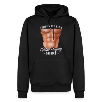 C’est ma meilleure guitare en chemise basse - Sweat à capuche Premium bio Homme - noir - Devant - Nico (187cm)