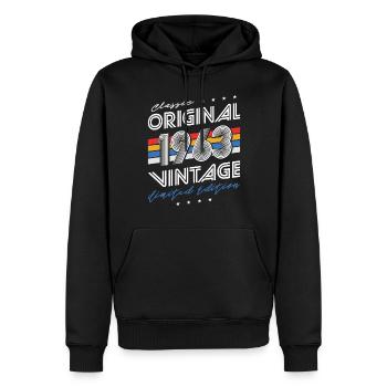 60th birthday born 1963 Classic Origial 1963 - Men’s Premium Organic Hoodie - black - Front - Nico (187cm)