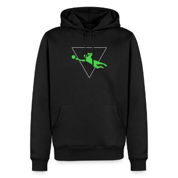Gardien - Sweat à capuche Premium bio Homme - noir - Devant - Nico (187cm)