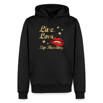 Troubles auditifs Langage de procréation sourd - Sweat à capuche Premium bio Homme - noir - Devant - Nico (187cm)