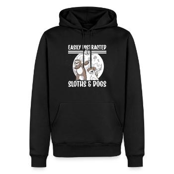 Cadeau Sloth Dogs - Sweat à capuche Premium bio Homme - noir - Devant - Nico (187cm)