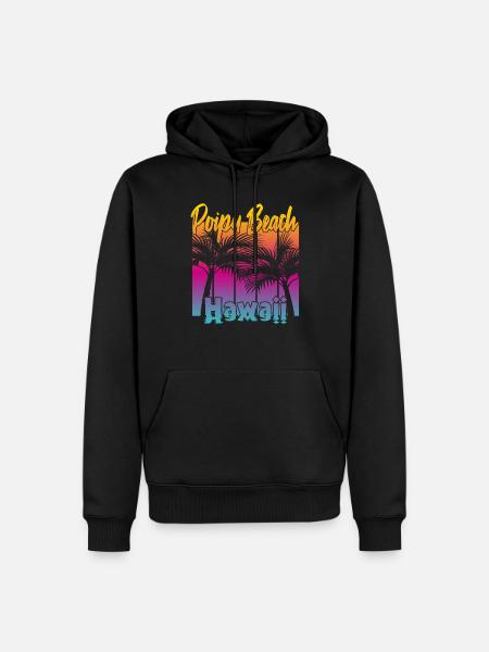 Poipu Beach Hawaii - Männer Premium Bio Hoodie - Schwarz