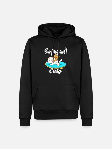 Surfing ain't Easy - Men’s Premium Organic Hoodie - black