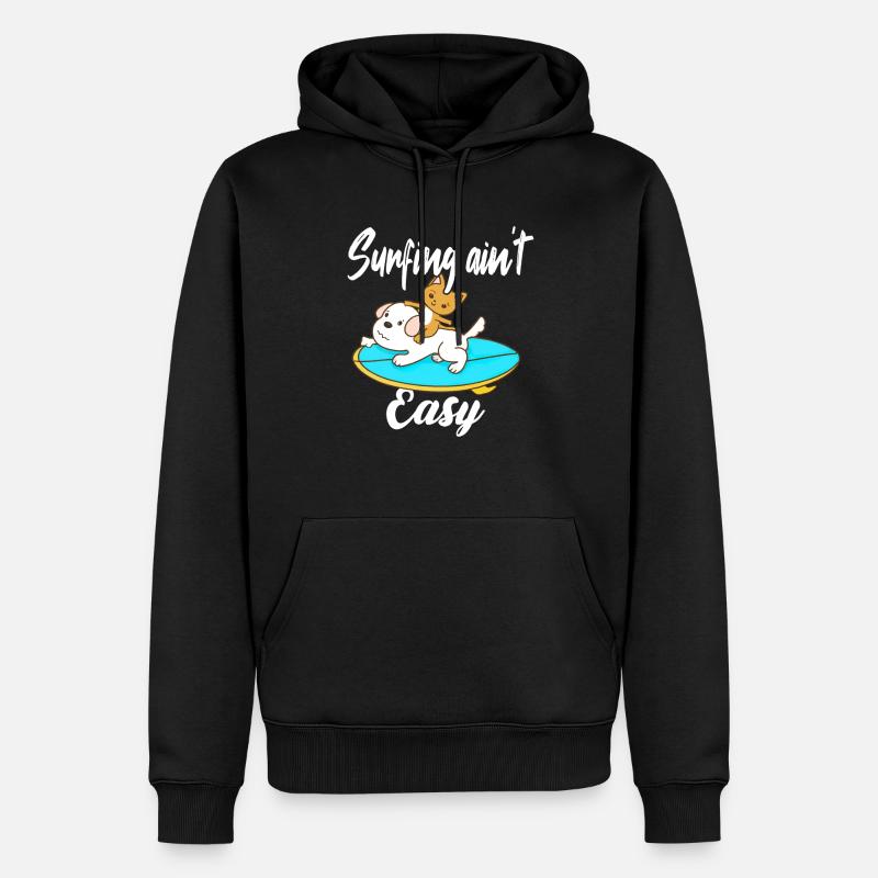 Le surf n’est pas facile - Sweat à capuche Premium bio Homme - noir