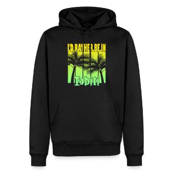 Ich wäre lieber in Tahiti - Männer Premium Bio Hoodie - Schwarz - Vorne - Nico (187cm)