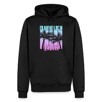 Ich wäre lieber in Tahiti - Männer Premium Bio Hoodie - Schwarz - Vorne - Nico (187cm)