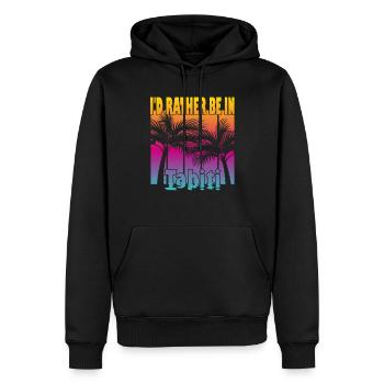 Ich wäre lieber in Tahiti - Männer Premium Bio Hoodie - Schwarz - Vorne - Nico (187cm)