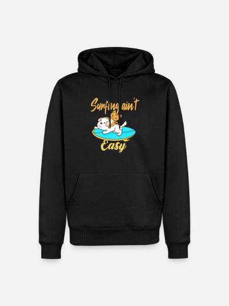 Surfing ain't Easy - Männer Premium Bio Hoodie - Schwarz