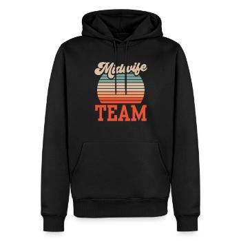 Équipe de sages-femmes Profession de sage-femme Obstétrique Dictons - Sweat à capuche Premium bio Homme - noir - Devant - Nico (187cm)