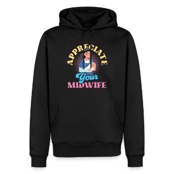 Schätze Deine Hebamme Geburtshilfe Beruf Hebammen - Männer Premium Bio Hoodie - Schwarz - Vorne - Nico (187cm)