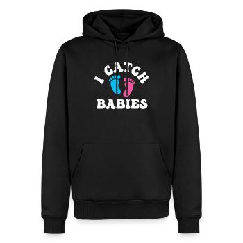 Ich Fange Babies Hebamme Hebammen Geburtshilfe - Männer Premium Bio Hoodie - Schwarz - Vorne - Nico (187cm)