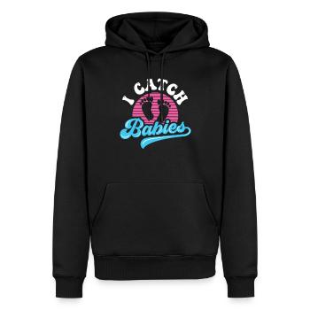 Ich Fange Babies Hebammen Hebamme Geburtshilfe - Männer Premium Bio Hoodie - Schwarz - Vorne - Nico (187cm)