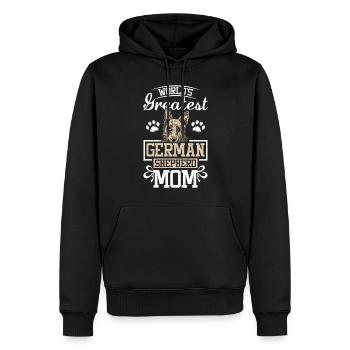 La plus grande maman berger allemand du monde - Sweat à capuche Premium bio Homme - noir - Devant - Nico (187cm)