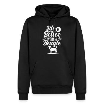 Das Leben Ist Besser Mit Einem Beagle Beagles - Männer Premium Bio Hoodie - Schwarz - Vorne - Nico (187cm)