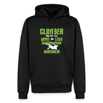 Klettern Bouldern - Männer Premium Bio Hoodie - Schwarz - Vorne - Nico (187cm)