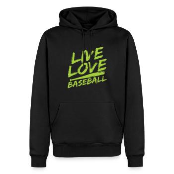 Baseball - Männer Premium Bio Hoodie - Schwarz - Vorne - Nico (187cm)