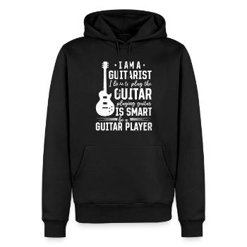 Je suis un guitariste J’aime jouer de la guitare - Basse - Sweat à capuche Premium bio Homme - noir - Devant - Nico (187cm)