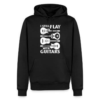 Bass Guitar Electric Guitar Player - I Still Play - Männer Premium Bio Hoodie - Schwarz - Vorne - Nico (187cm)