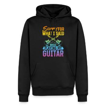 Désolé pour ce que j’ai dit en jouant de la guitare - Ba - Sweat à capuche Premium bio Homme - noir - Devant - Nico (187cm)