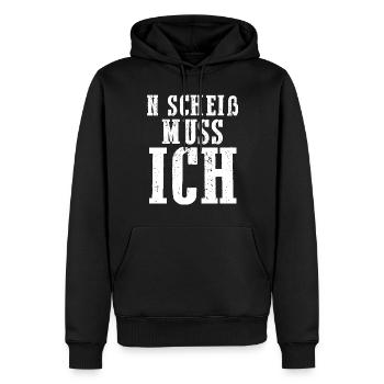 N Scheiß Muss Ich - Männer Premium Bio Hoodie - Schwarz - Vorne - Nico (187cm)