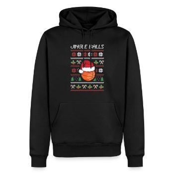 Frohe Weihnacht-ferienzeit-basketball-spieler - Männer Premium Bio Hoodie - Schwarz - Vorne - Nico (187cm)