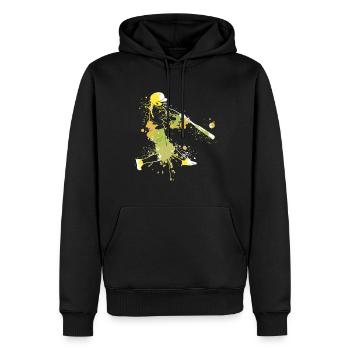 Joueur de softball Splash Art - Sweat à capuche Premium bio Homme - noir - Devant - Nico (187cm)