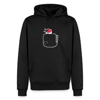 Baleine au chapeau de Noël doux Noël - Sweat à capuche Premium bio Homme - noir - Devant - Nico (187cm)