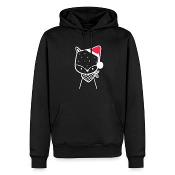Fuchs Weihnachtsmütze Weihnachten Süß Xmax - Männer Premium Bio Hoodie - Schwarz - Vorne - Nico (187cm)