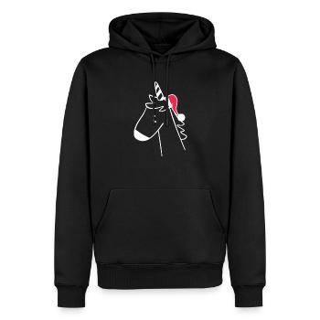 Einhorn Weihnachtsmütze Weihnachten Süß Xmax - Männer Premium Bio Hoodie - Schwarz - Vorne - Nico (187cm)