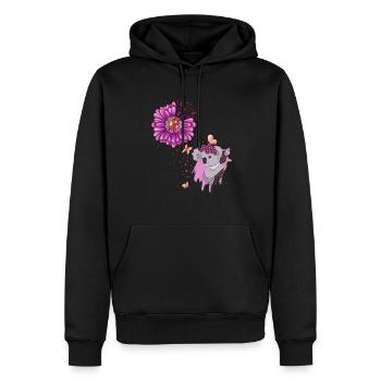 Cadeau Cancer du sein Cancer du sein Rose - Sweat à capuche Premium bio Homme - noir - Devant - Nico (187cm)