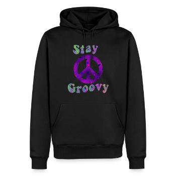Hippie - Männer Premium Bio Hoodie - Schwarz - Vorne - Nico (187cm)