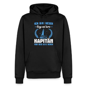 Segelboot Kapitän Bootsbesitzer Kapitän - Männer Premium Bio Hoodie - Schwarz - Vorne - Nico (187cm)