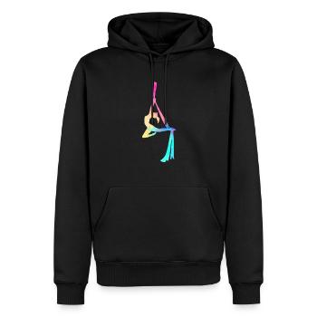 aerialist, Aerial Silks - Männer Premium Bio Hoodie - Schwarz - Vorne - Nico (187cm)