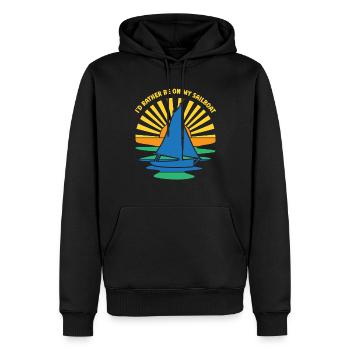 I would rather be sailing on my sailboat - Men’s Premium Organic Hoodie - black - Front - Nico (187cm)