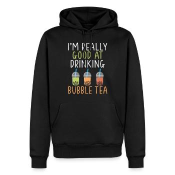 Bubble Tea Lover Cadeau - Sweat à capuche Premium bio Homme - noir - Devant - Nico (187cm)
