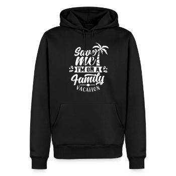 Sauvez-moi Je suis en vacances en famille Famille - Sweat à capuche Premium bio Homme - noir - Devant - Nico (187cm)