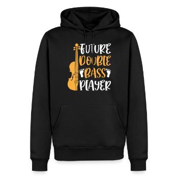 Double Bassist Baby - Future Double Bass Player - Männer Premium Bio Hoodie - Schwarz - Vorne - Nico (187cm)