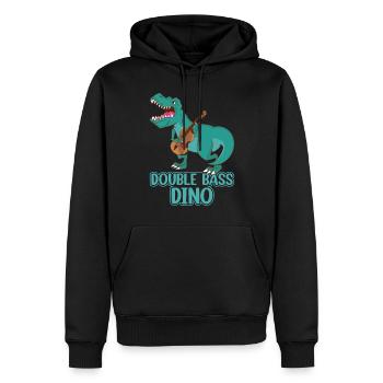Contrabass Dinosaur Double Bassist - Double Bass D - Männer Premium Bio Hoodie - Schwarz - Vorne - Nico (187cm)