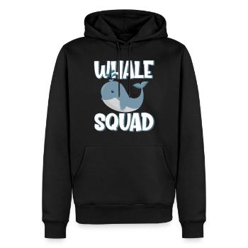 Escouade des baleines - Sweat à capuche Premium bio Homme - noir - Devant - Nico (187cm)