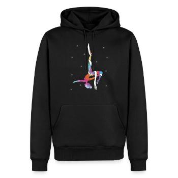 Acrobatie aérienne sur soie Cirque Acrobatique - Sweat à capuche Premium bio Homme - noir - Devant - Nico (187cm)