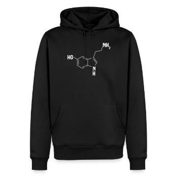 Serotonin MoleculePsychologe für chemische Symbole - Männer Premium Bio Hoodie - Schwarz - Vorne - Nico (187cm)