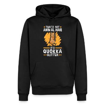 Das ist Quokka Glitzer australisches Beuteltier - Männer Premium Bio Hoodie - Schwarz - Vorne - Nico (187cm)