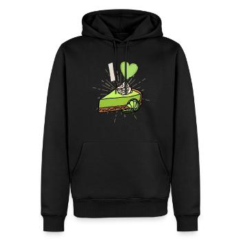 Funny I Love Lemon Cake Design - Men’s Premium Organic Hoodie - black - Front - Nico (187cm)