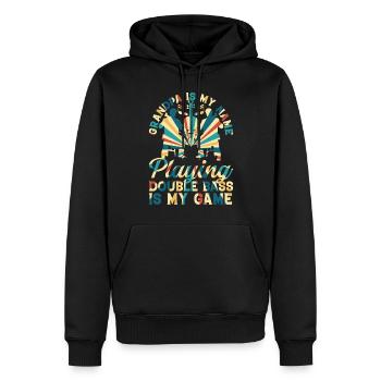 Playing Double Bass Is My Game - Double Bassist Gr - Men’s Premium Organic Hoodie - black - Front - Nico (187cm)