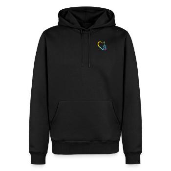 Double Bass Heart Contrabass Double Bassist Musici - Männer Premium Bio Hoodie - Schwarz - Vorne - Nico (187cm)