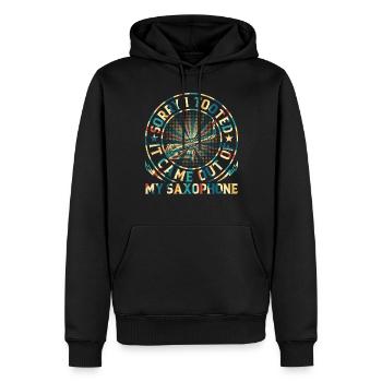Désolé d’avoir dit qu’il est sorti de mon saxophone - Sweat à capuche Premium bio Homme - noir - Devant - Nico (187cm)