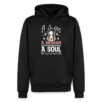 A Aussie A Woman A soul - Men’s Premium Organic Hoodie - black - Front - Nico (187cm)