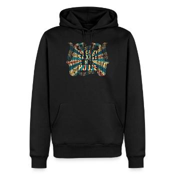 The Crazy Saxist Is In The House - Saxophoniste Sax - Sweat à capuche Premium bio Homme - noir - Devant - Nico (187cm)