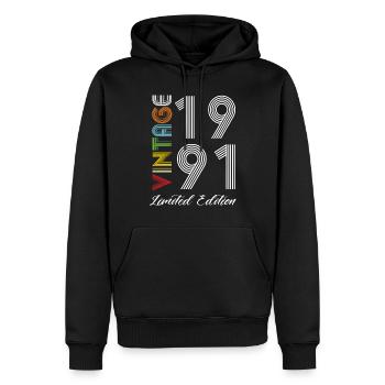Vintage 1991 Vintage Geburtstag Retro Vintage - Männer Premium Bio Hoodie - Schwarz - Vorne - Nico (187cm)